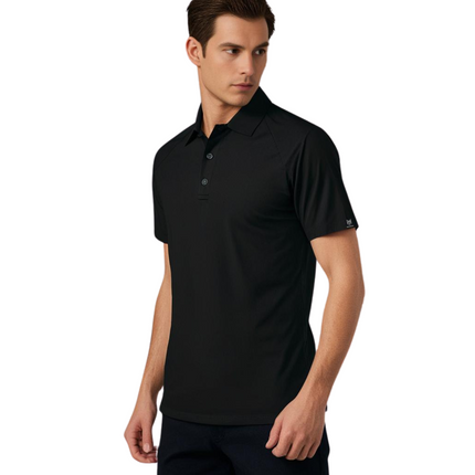 Marwin Sports Poly Button Men's Polo -Black