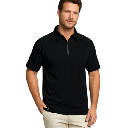 Marwin Sports Poly Zipper Men's Polo -Black