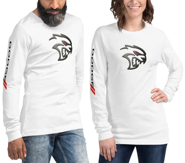 Dodge Hellcat Unisex White Long Sleeve TEE