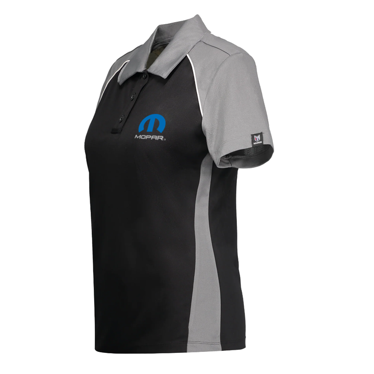 Marwin Sports Mopar Button Women's Polo - Black/Grey/White