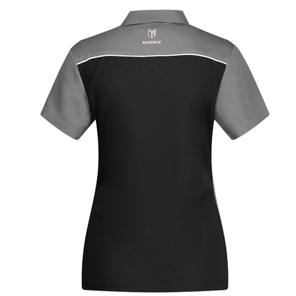 Marwin Sports Mopar Button Women's Polo - Black/Grey/White