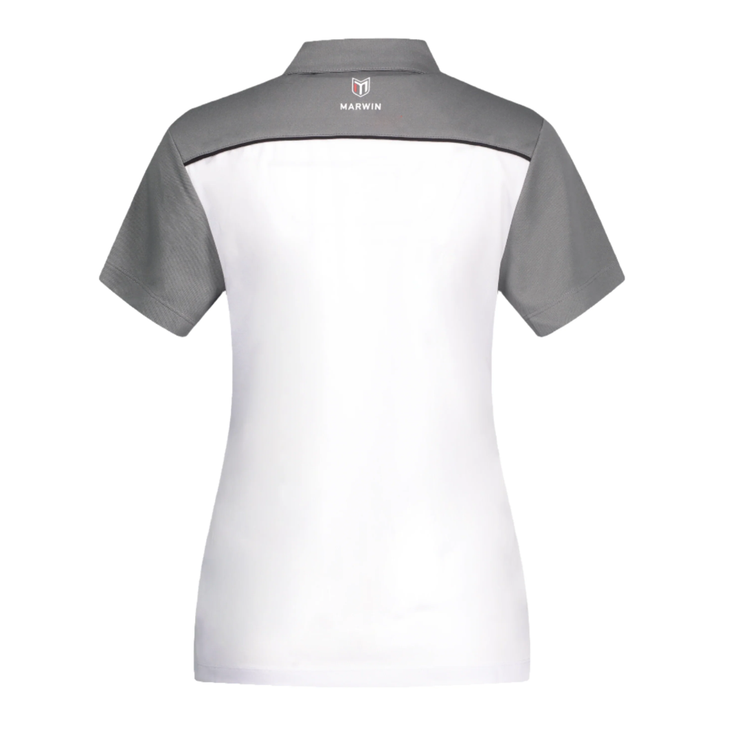 Marwin Sports Mopar Button Women's Polo - White/Grey/Black