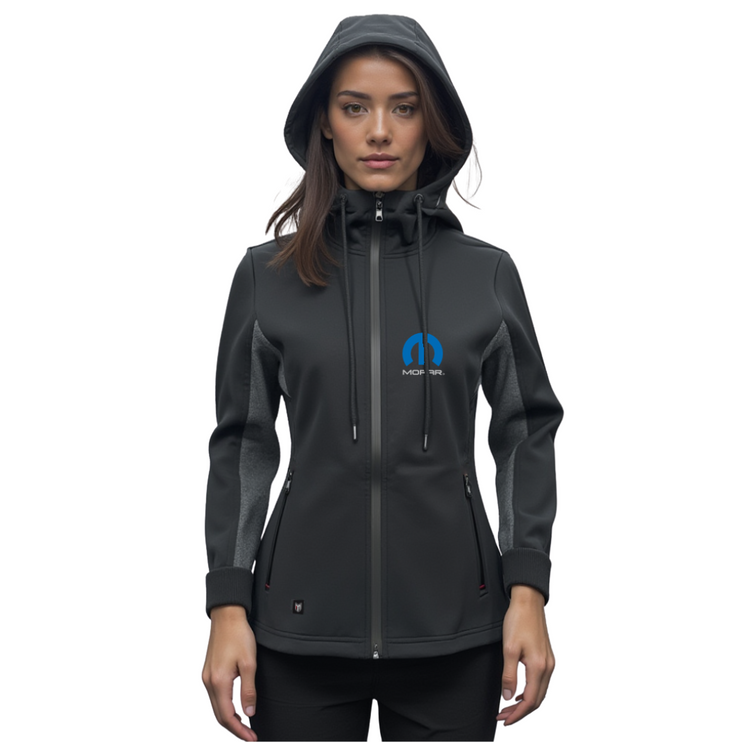 Marwin Sports Mopar Full Zipper Women's Hoodie - Black/Grey