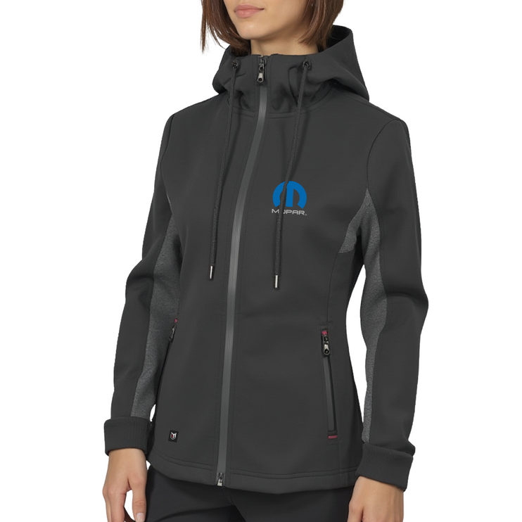 Marwin Sports Mopar Full Zipper Women's Hoodie - Black/Grey